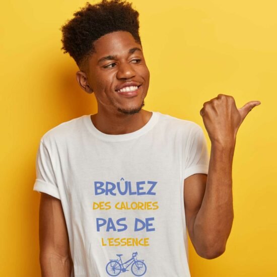 T-shirt Homme Brûlez des calories pas de l'essence vélo