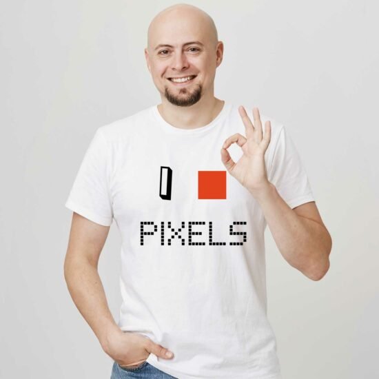 T-shirt Homme I love pixels