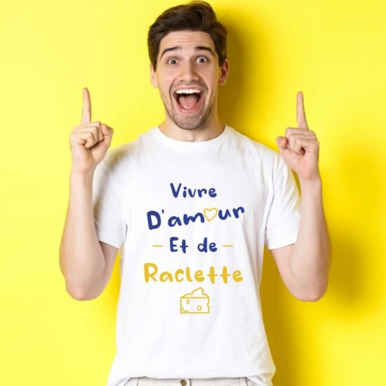 T-shirt Homme Vivre d'amour et de raclette
